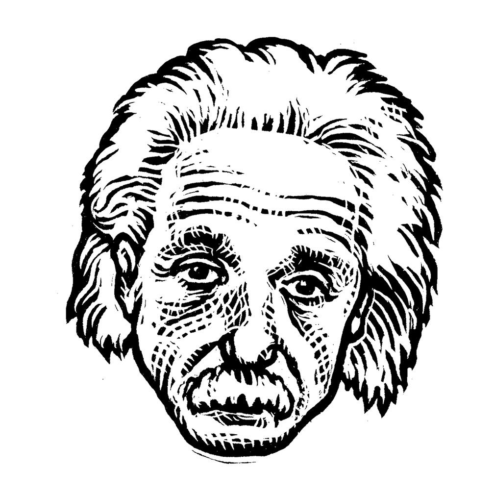 Drawing Portrait of Albert Einstein - Donald G. Voelker, Jr.